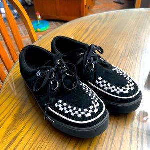 Tuk low creepers suede woven checker black/white